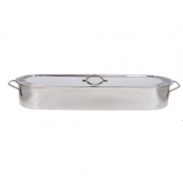 for Induction Hobs Lunghezza DE BUYER Moul flex fish pan in stainless steel 18% with lid 60 cm 