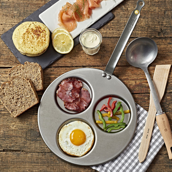 Steel Triblinis pan MINERAL B Ø27cm - 3 blinis Ø10cm