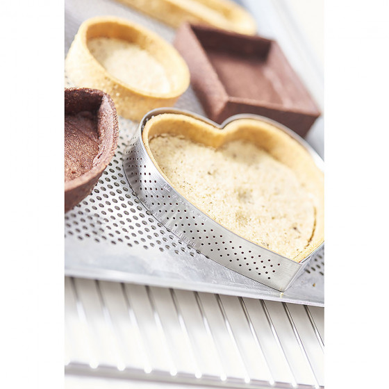 Herz Perforierte Tortenringe Edelstahl VALRHONA Ø18cm H.2cm