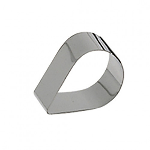 Ring, stainless steel, Tear-drop Ht 4 cm