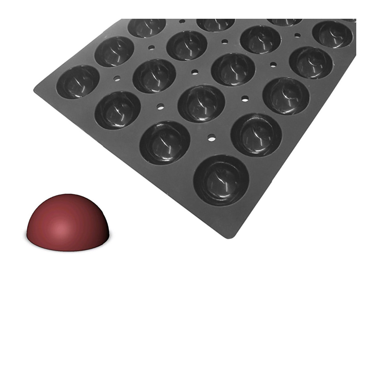 Moule silicone platinium 6 demi-sphères Ø 7 cm