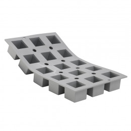 Plaque 15 petits cubes 3,5cm ELASTOMOULE, mousse de silicone