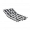 Tray 20 mini rectangular cakes ELASTOMOULE, silicone foam