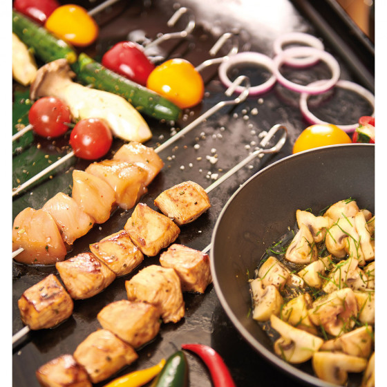 Satz von 10 Grillspießen Edelstahl 35cm