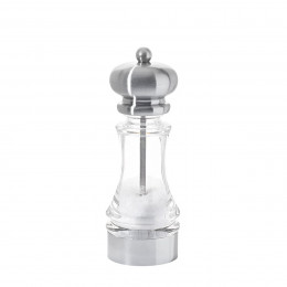 Salt mill transparent acrylic and stainless steel look 18 cm SAMBA