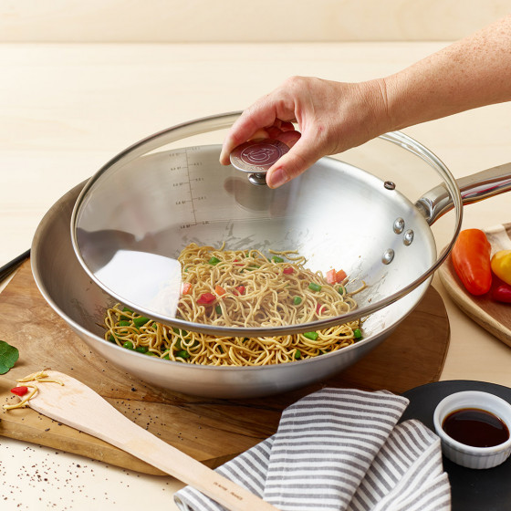 Glass lid with stainless steel knob Ø24cm