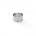 Round tart ring Ht 3,5 cm VALRHONA, perforated stainless steel