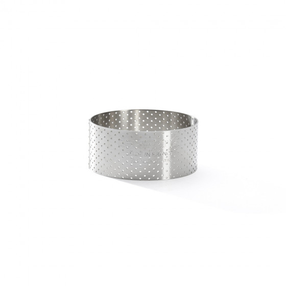 Cercle à tarte inox perforé VALRHONA Ø7,5cm H.3,5cm