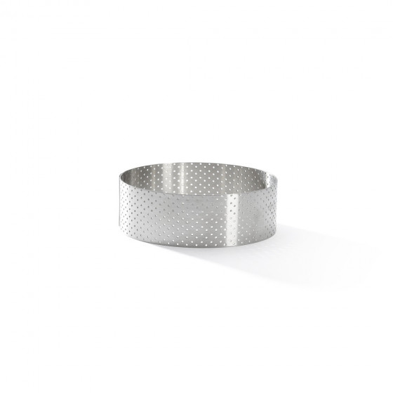 Perforated stainless steel tart ring VALRHONA Ø10,5cm H.3,5cm