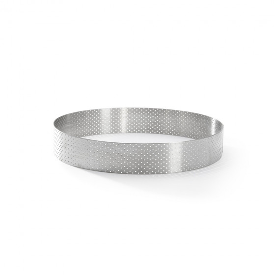 Cercle à tarte inox perforé VALRHONA Ø20,5cm H.3,5cm