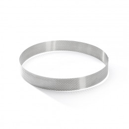 Cercle à tarte inox perforé VALRHONA Ø24,5cm H.3,5cm