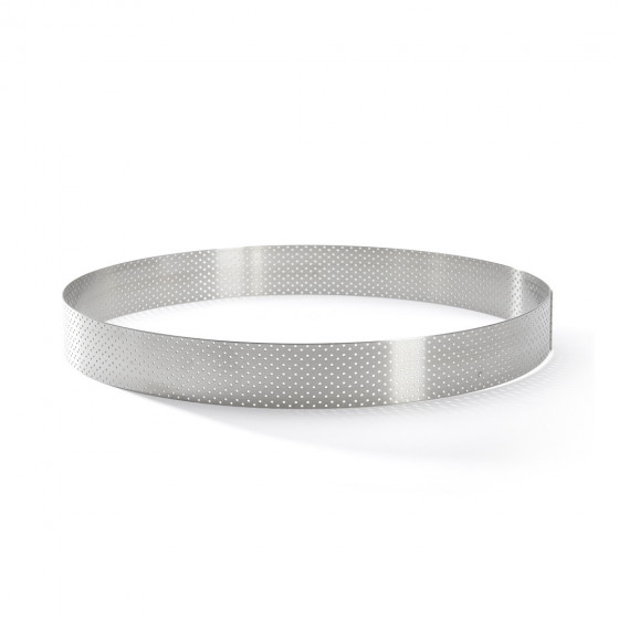 Perforated stainless steel tart ring VALRHONA Ø28,5cm H.3,5cm