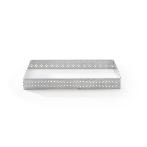 Quadratischer Perforierte Tortenringe Edelstahl VALRHONA 17,5x17,5cm H.2cm