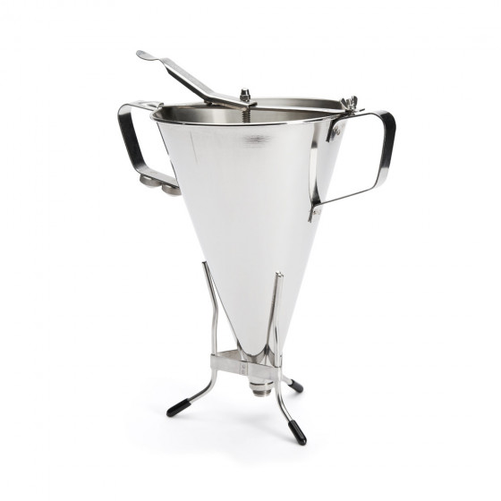 Piston funnel with stand 3,3 L. KWIK MAX, stainless steel