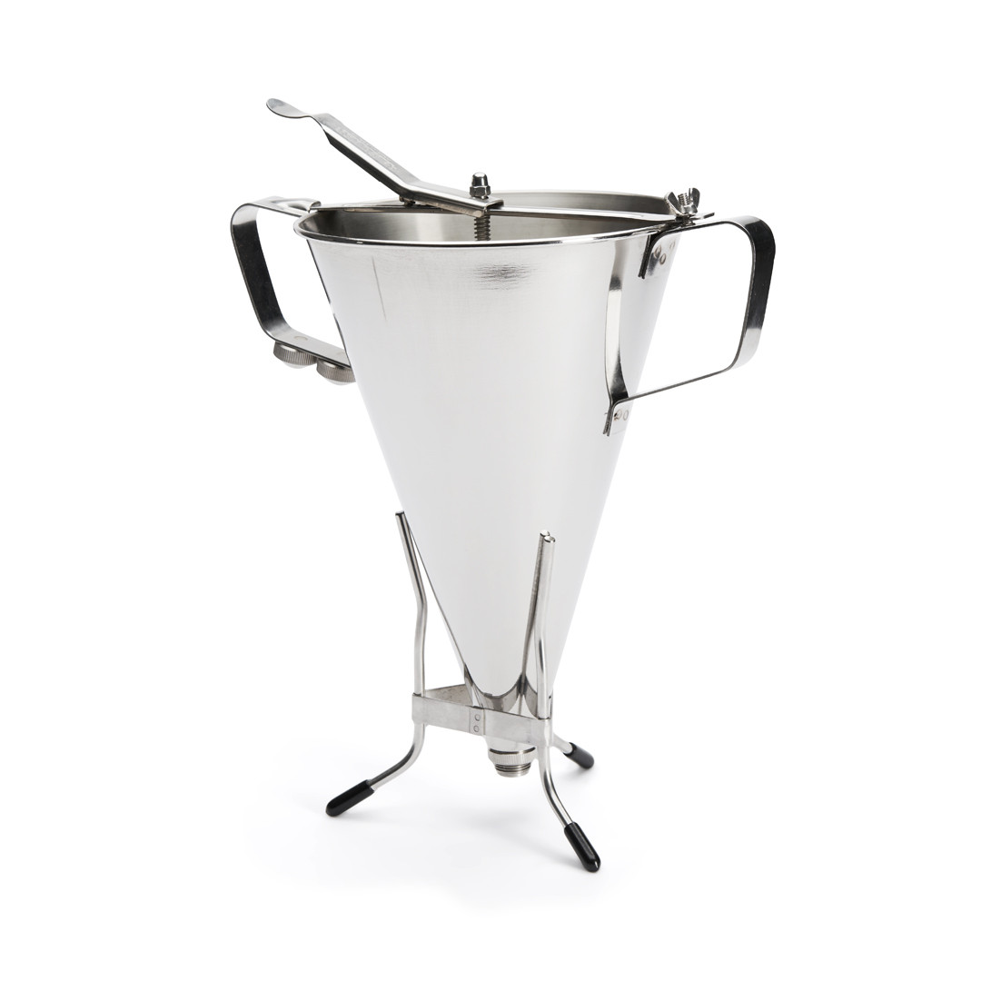 Piston funnel with stand 3,3 L. KWIK MAX, stainless steel, stainless