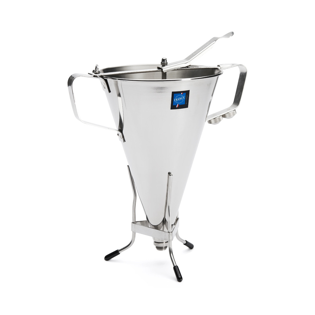 Piston funnel with stand 3,3 L. KWIK MAX, stainless steel, stainless