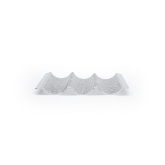 Perforated stainless steel baking tray for 3 baguettes 40x24,5cm