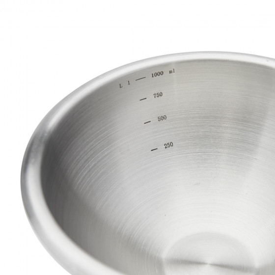 Stainless steel hemispherical bowl Ø16cm silicone base