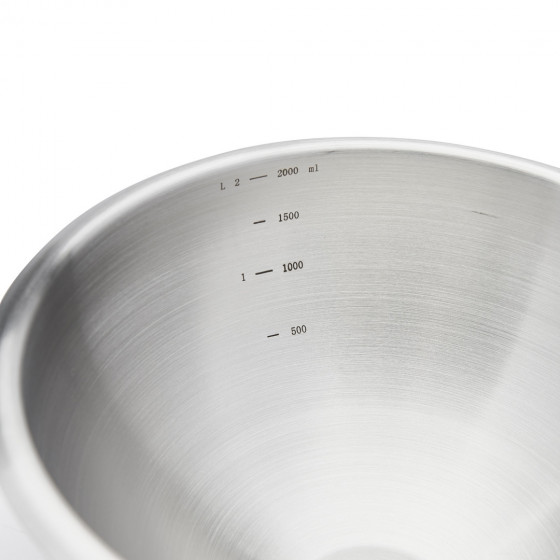 Runde Schlagschüssel Edelstahl Ø20cm Boden Silikon