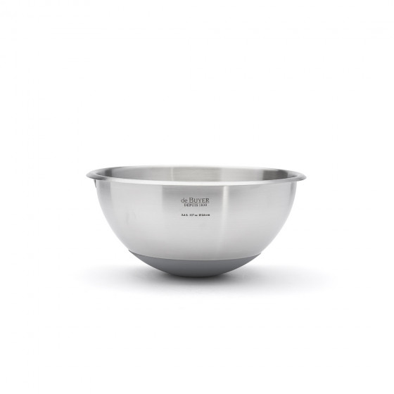 Runde Schlagschüssel Edelstahl Ø24cm Boden Silikon