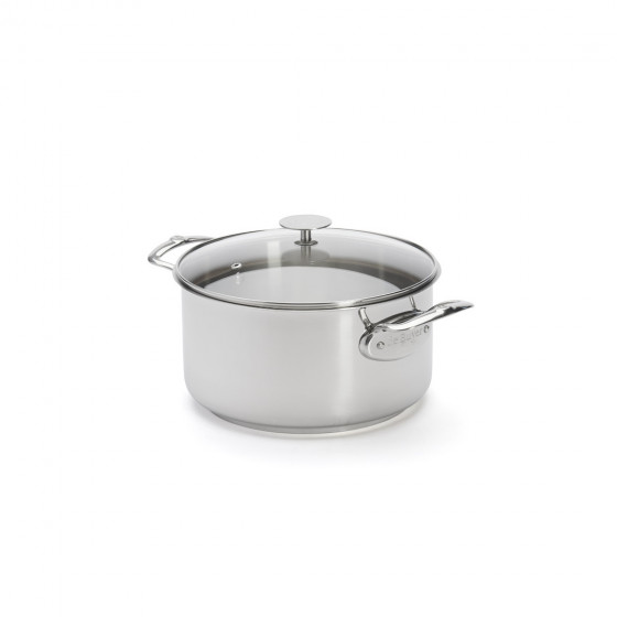 Stainless steel stewpan MILADY Ø24cm with glass lid