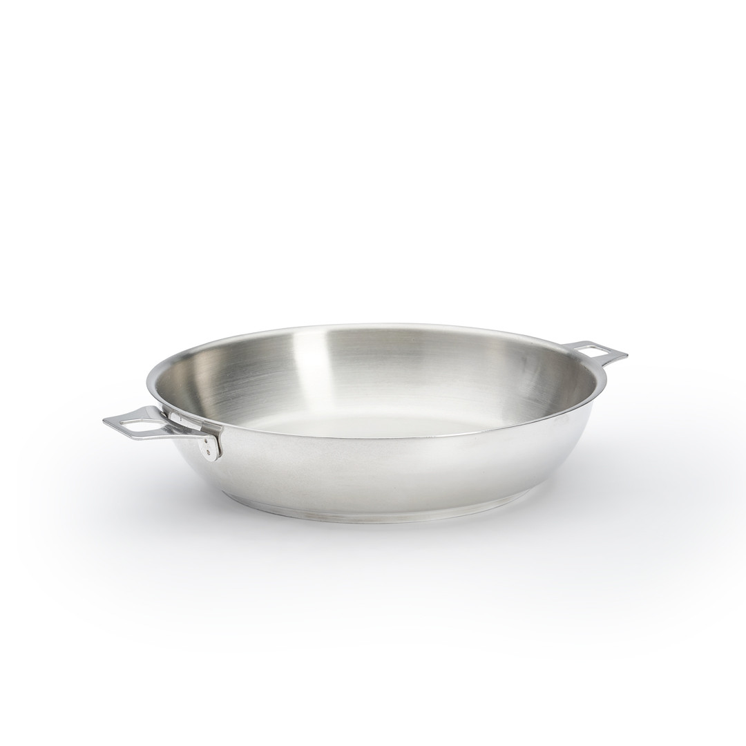 Poêle à Frire en Acier Inoxydable, Poêle Antiadhésive 3 Plis, Poêle Non Revêtue, Ustensile de Cuisine