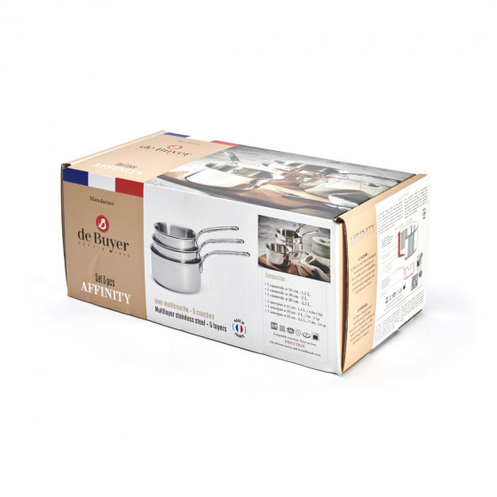 Stainless steel saucepan Set of 3 AFFINITY Ø16-18-20cm