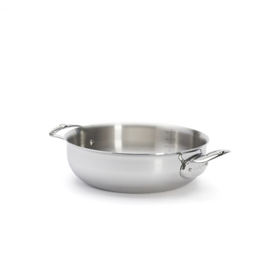 Stainless steel riveted sauté-pan with lid AFFINITY Ø28cm