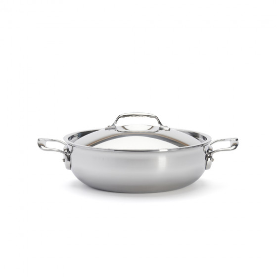 Stainless steel riveted sauté-pan with lid AFFINITY Ø28cm