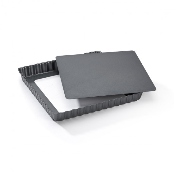 Geriffelte quadratische Tortenform Stahl-Antihaft 23x23cm abnehmbarem Boden