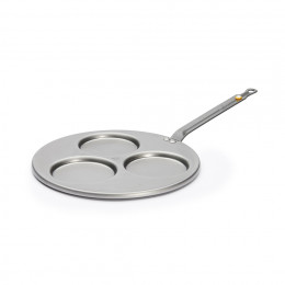 Steel Triblinis pan MINERAL B Ø27cm - 3 blinis Ø10cm
