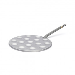 Steel Poffertjes pan and mini-blinis MINERAL B Ø27cm - 16 Poffertjes Ø4cm