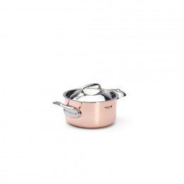 Copper stewpan with lid PRIMA MATERA Ø16cm - stainless steel handle