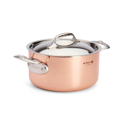 Copper stewpan PRIMA MATERA with stainless steel lid