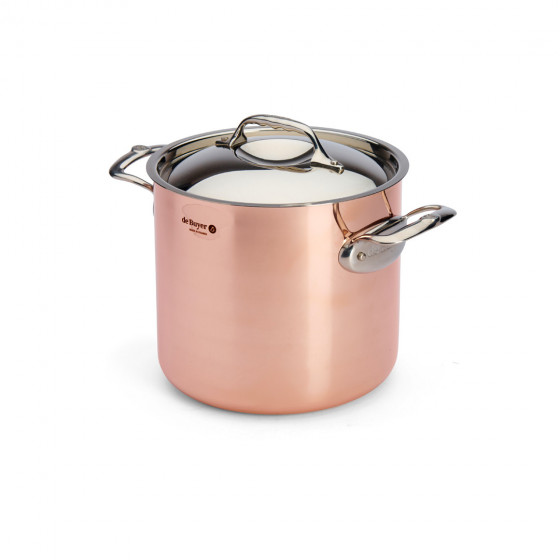 Copper high stockpot PRIMA MATERA with stainless steel lid