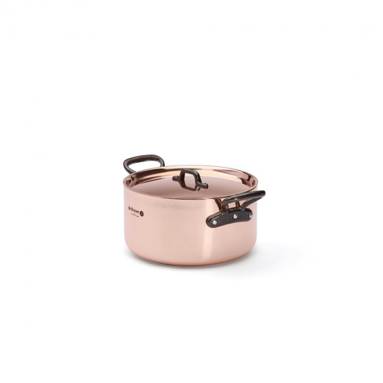 Copper stewpan with lid PRIMA MATERA Tradition Ø20cm - cast iron handles
