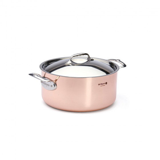 Copper stewpan INOCUIVRE Ø28cm with lid