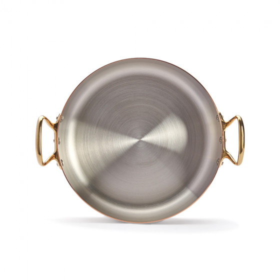 Servierpfanne Kupfer-Edelstahl INOCUIVRE Ø28cm mit Deckel & Messinggriffen