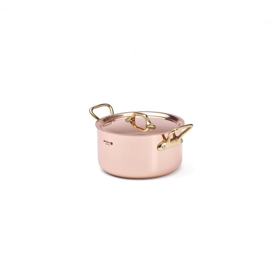 Copper stewpan INOCUIVRE Ø16cm with lid and brass handles