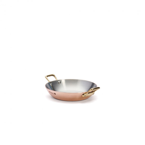 Servierpfanne Kupfer-Edelstahl INOCUIVRE Ø16cm mit Messinggriffen