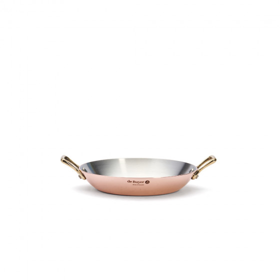Copper baking dish INOCUIVRE Ø20cm brass handles