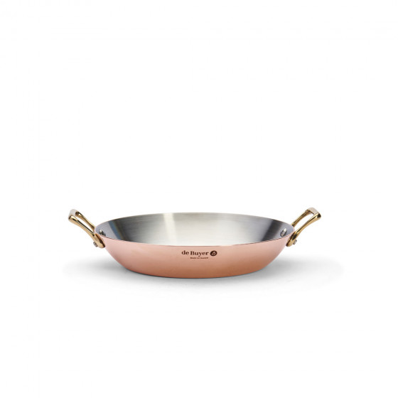 Copper baking dish INOCUIVRE Ø24cm brass handles
