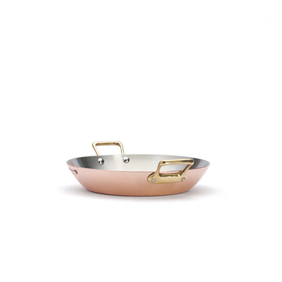 Copper baking dish INOCUIVRE Ø24cm brass handles