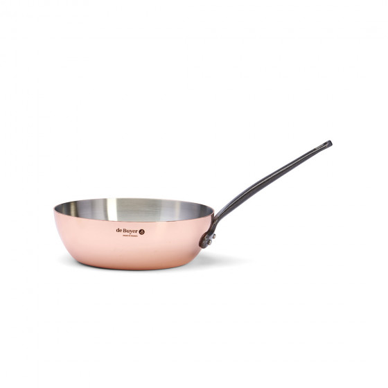 Konische Sauteuse Kupfer-Edelstahl INOCUIVRE Ø20cm mit Gusseisengriff