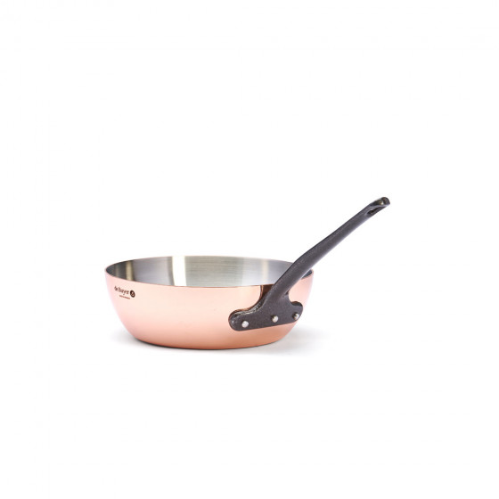 Konische Sauteuse Kupfer-Edelstahl INOCUIVRE Ø24cm mit Gusseisengriff