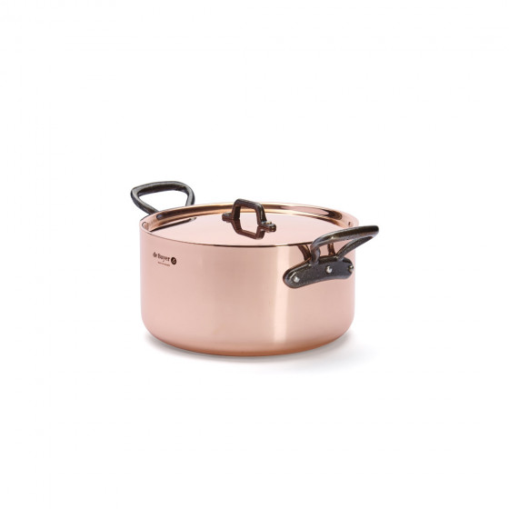 Kochtopf Kupfer INOCUIVRE Ø24cm mit Gusseisengriffen + Deckel