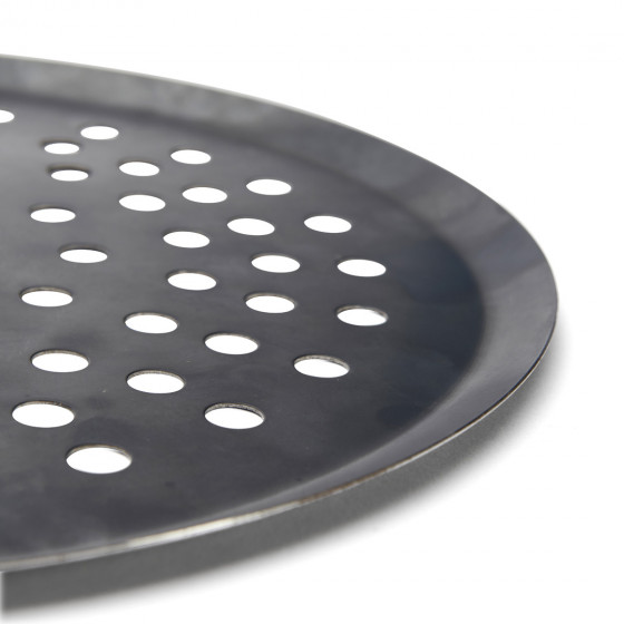 Perforiertes rundes Pizzablech starker Blaustahl Ø32cm