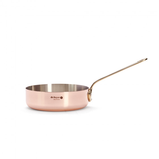 Sauteuse Kupfer-Edelstahl INOCUIVRE Ø20cm mit Messinggriff
