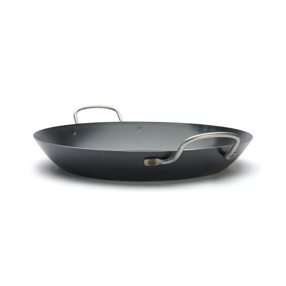 Paella-Pfanne 2 Griffen Blaustahl Ø34cm