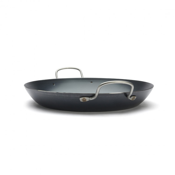 Paella-Pfanne 2 Griffen Blaustahl Ø37cm